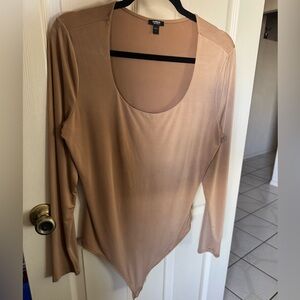 Express Tan Long Sleeve Bodysuit